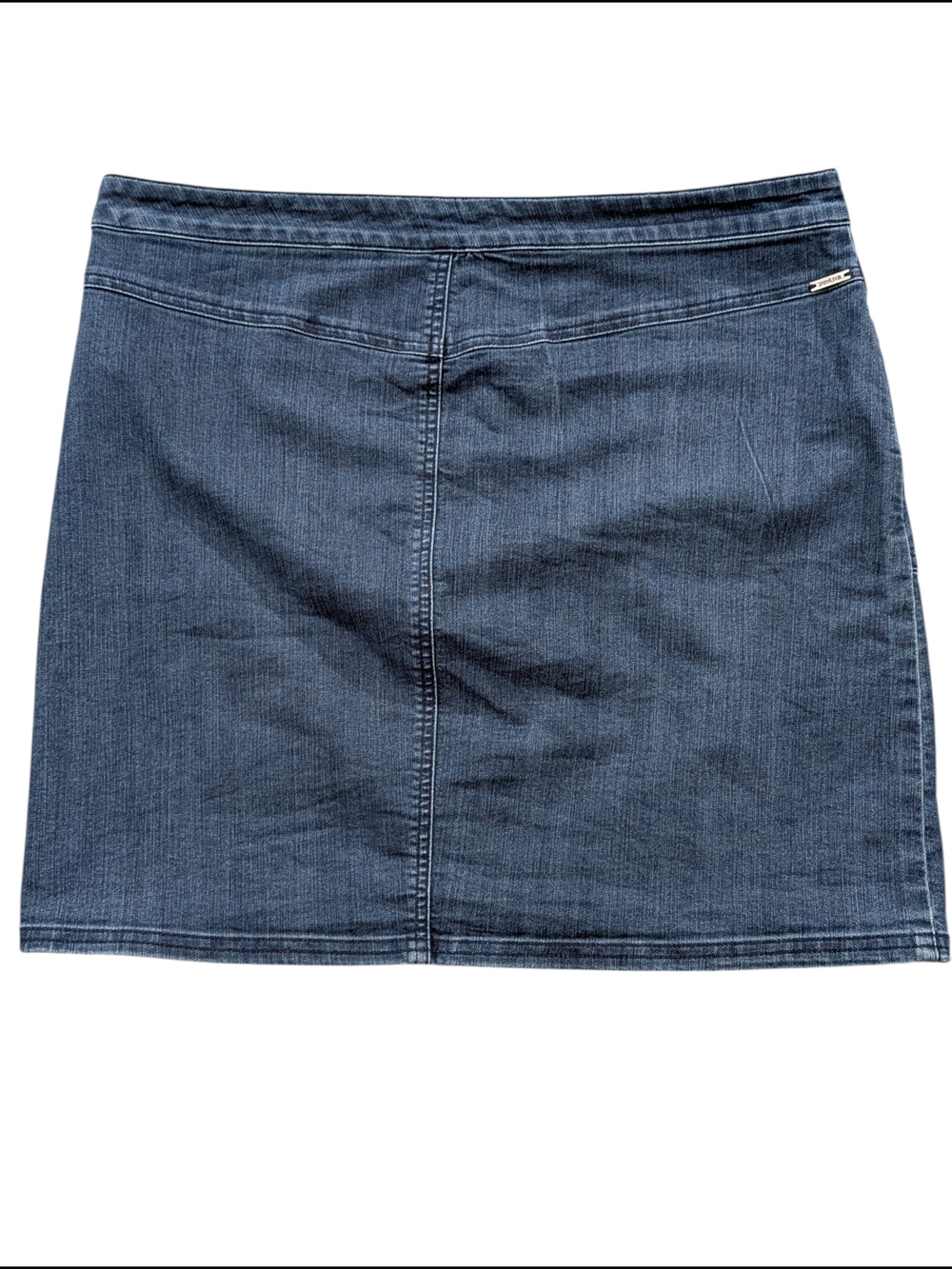 prAna Kara Denim Stretch A-Line Mini Skirt Indigo Blue 12 Travel Hiking Pockets - Picture 3 of 8